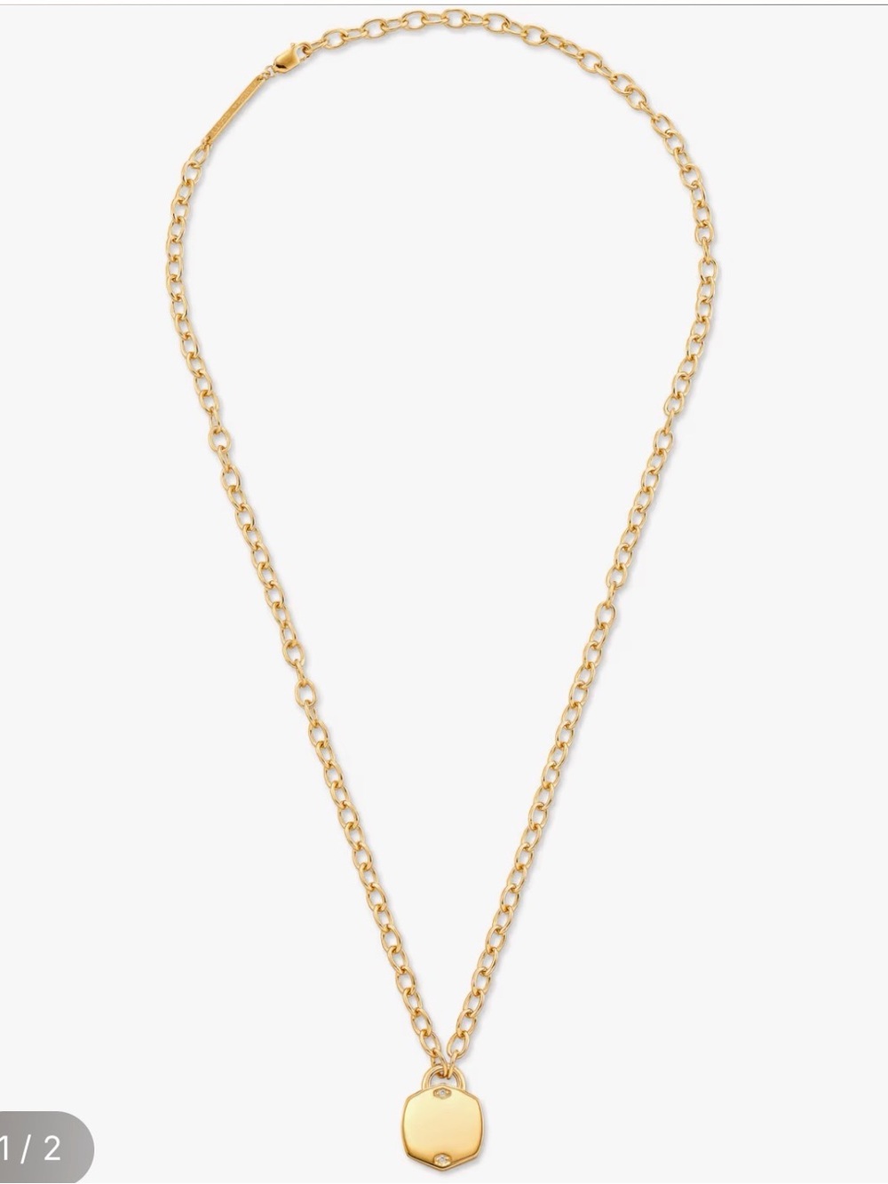 Kendra Scott Davis Chain Link 18K Gold Vermeil Diamond Necklace